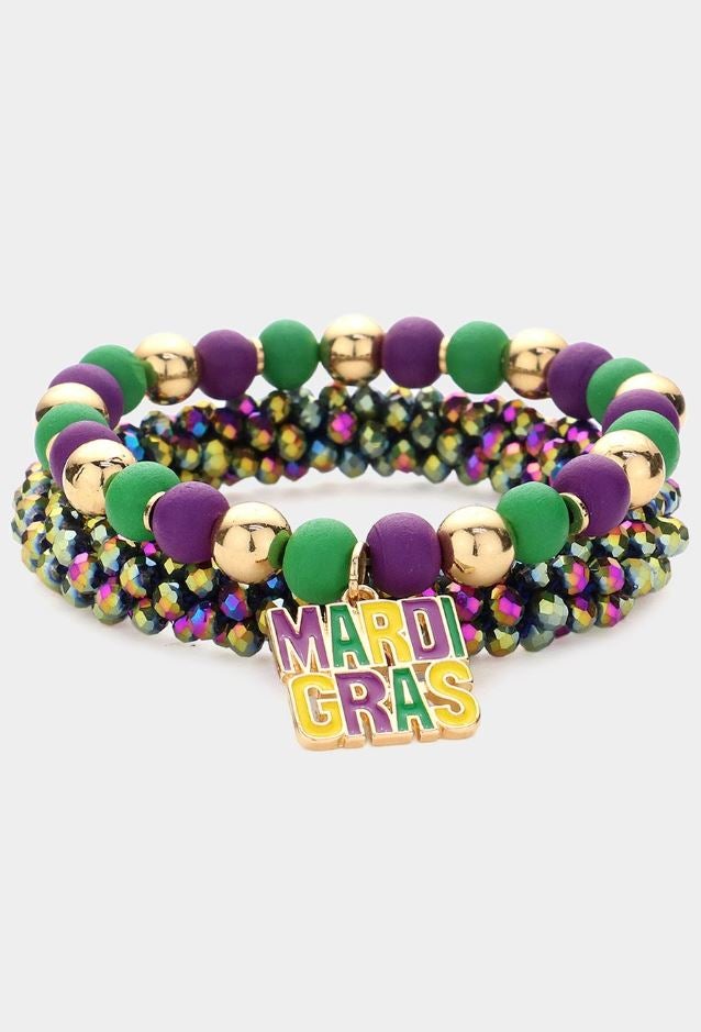 Mardi Gras Crystal Charm Bracelet – The Bead Shop